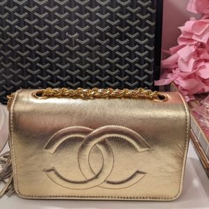 Gold CC Woc wallet on chain bag vintage 1990s style